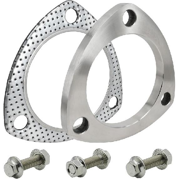 2 Inch 3-Bolt Exhaust Flange Connection Kit, Flange And Gasket For Exhaust Turbo Downpipe Catback Headers Stainless Steel 51Mm