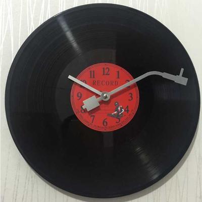 European and American Retro Vinyl Record Hanging Clock Creative Plastic Wall Clocks Ktv Living Room Study Wall Decoration