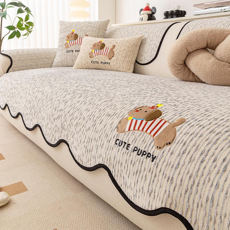 Creative Cartoon Shaped Sofa Cover Fabric Anti Slip New Irregular One-Piece Straight Sofa Cushion Cover Suitable For All Seasons