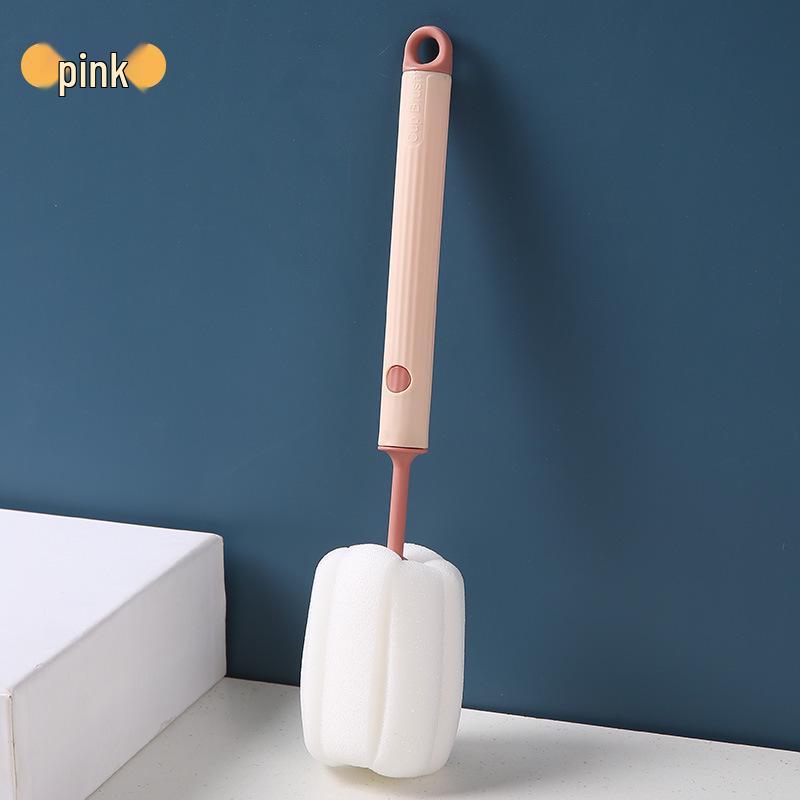 Long-Handle Detachable Sponge Cleaning Brush for Glasses and Bottles