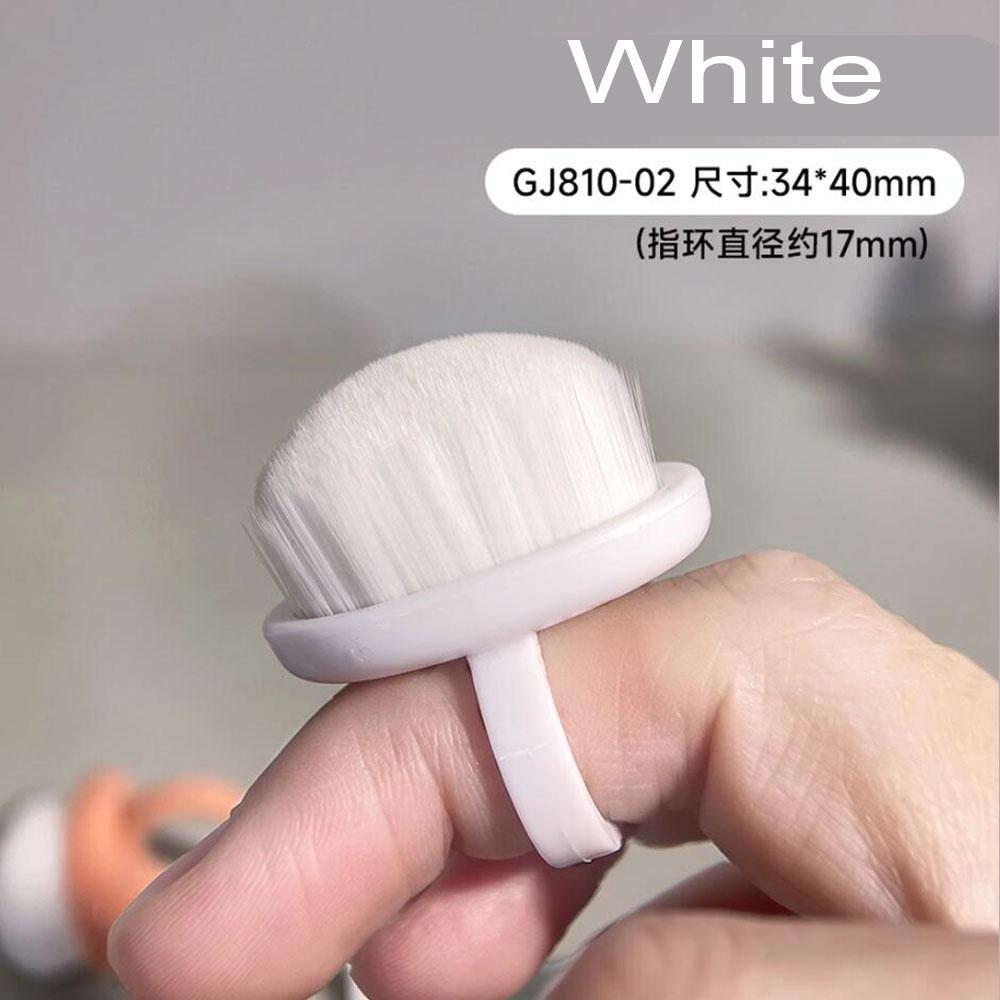 1pcs Finger Ring Nail Dust Brush Black/White/Pink Professional Nail Art Brushes Gel Polish Powder Cleaning Tool Beauty Makeup Br