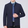 Casual Jacket for Middle-aged Men with Lapels, Spring and Autumn Mulberry Silk Thin Section, Middle-aged and Elderly Dad Wear Leadership Jackets