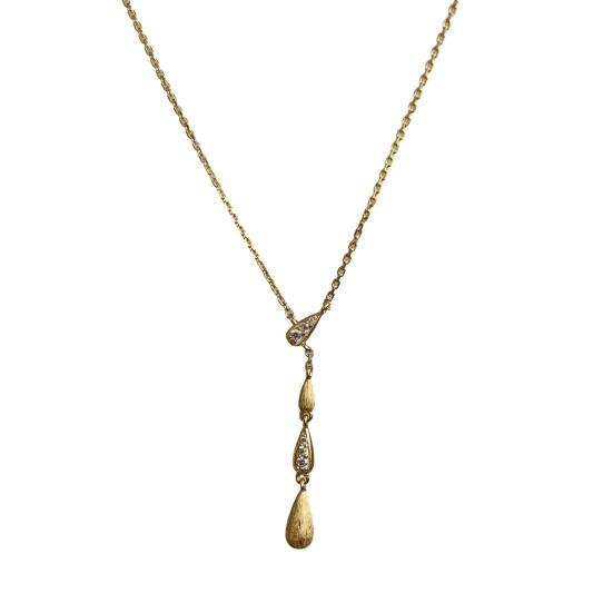 Drop Charm Necklace Women String of Water Drops Pendant Necklace Sparkling Rhinestone Dainty Necklace Gift for Her Wife