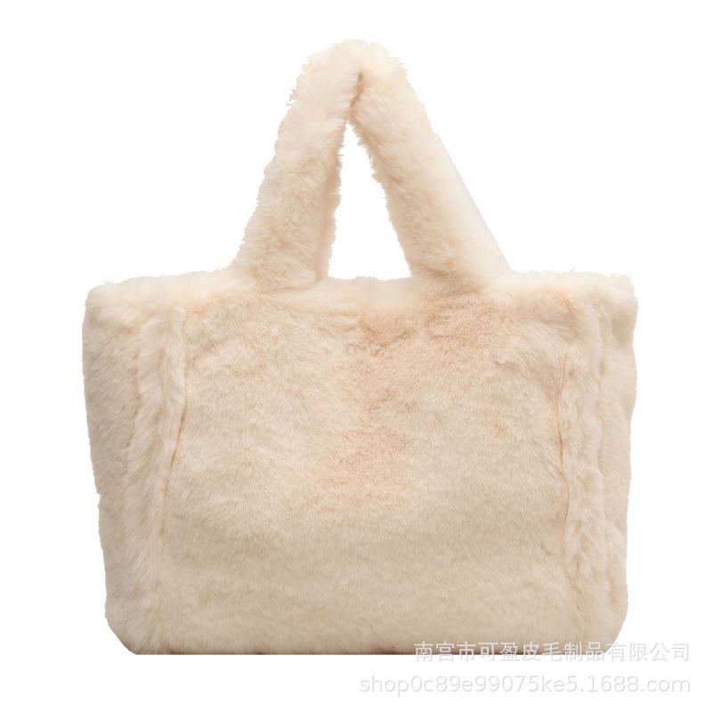 Plush bag autumn and winter new plush bag portable shoulder tote bag large capacity casual versatile underarm bag