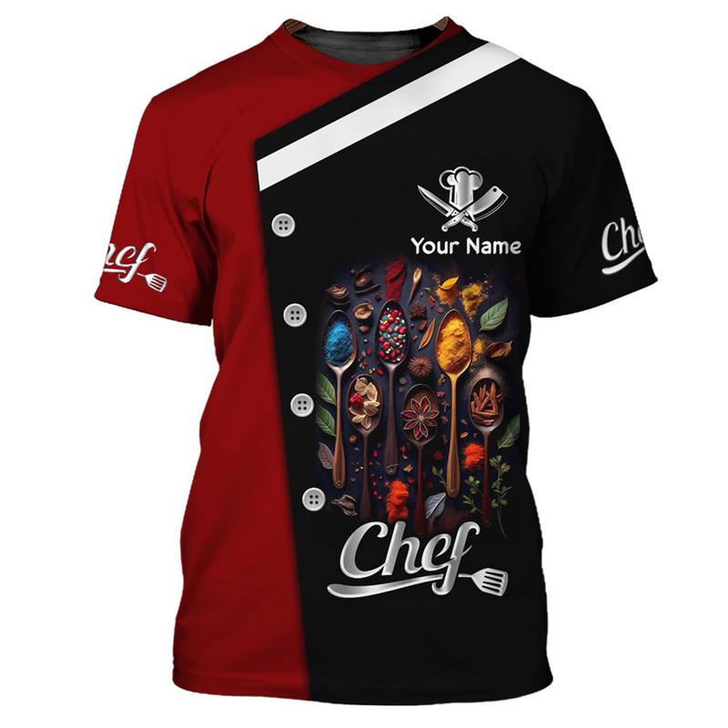 Cook Work T-shirt Personality 3d Printed Customized Name O-neck T Shirts Chef Harajuku Fashion Breathable Tee Top 2026New