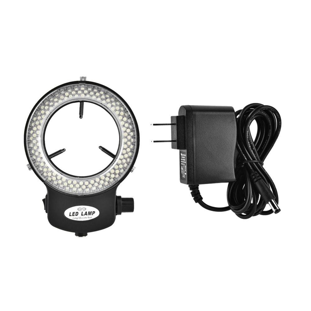 Black White 144 LED Ring Light Non-Flickering Microscopes Protective Cover Cameras