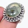 Natural Prehnite Gemstone 925 Sterling Silver Jewelry Ring Size 8.5 F9d33