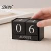 Durable Iron Art Calendar Metal Bird Perpetual Desk Calendar, Frame Desktop Office Accessory with Rotating Flip Month Date Display for Home
