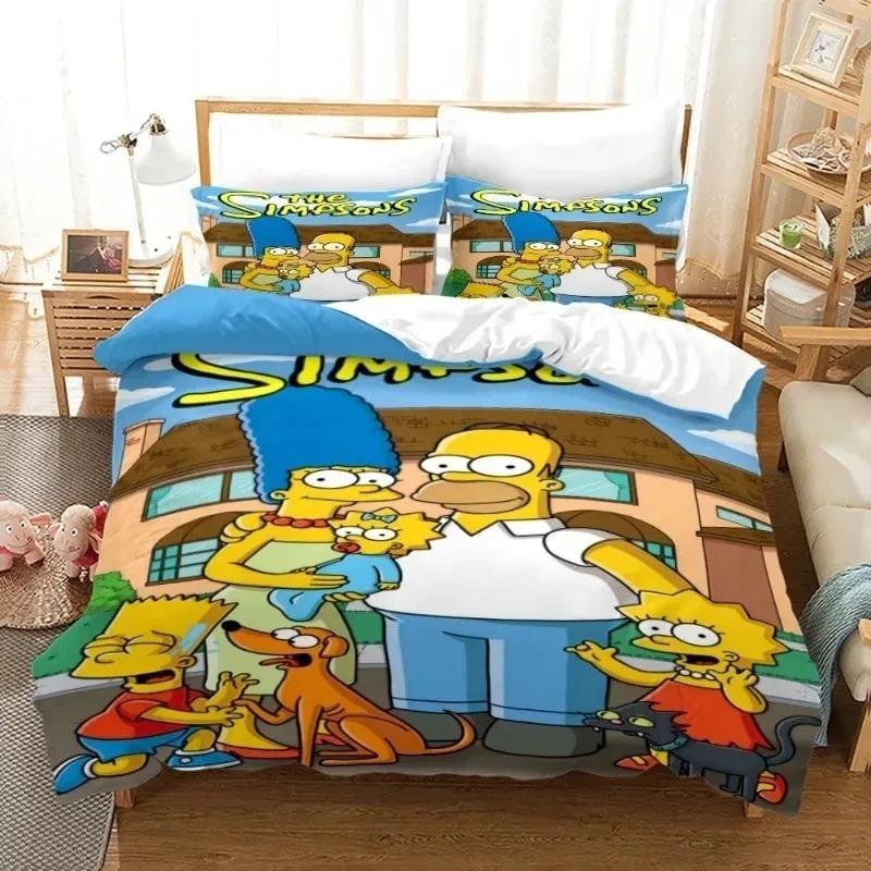 Hot Sale New Anime Cartoon 3D SS-Simpsonss Bedding Duvet Cover Set Bedding Set Baby Kids Adult Bedroom Set Gift 2/3piece Set