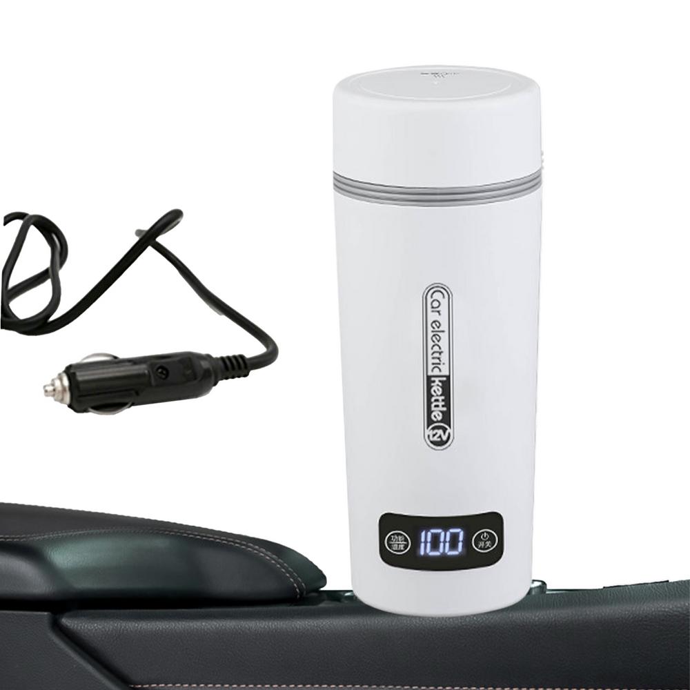 Coffee Mug 12V/24V Stainless Steel 450ML Car Heating Cup Electric Kettle Water Warmer Bottle With 4 Temperature Settings