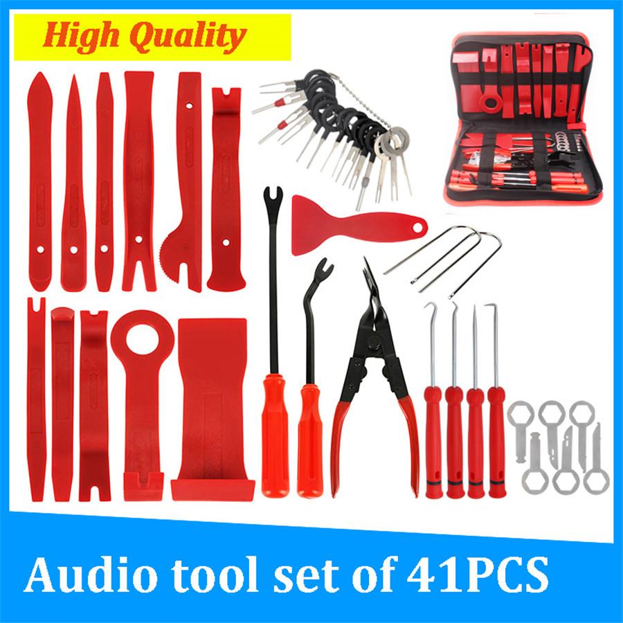 

41Pcs Car Panel Audio Radio Dash Parts Install/Repair/Remove/Pry Nylon Hand Tool Interior Trim Disassemble Tools Terminal Needle Remover