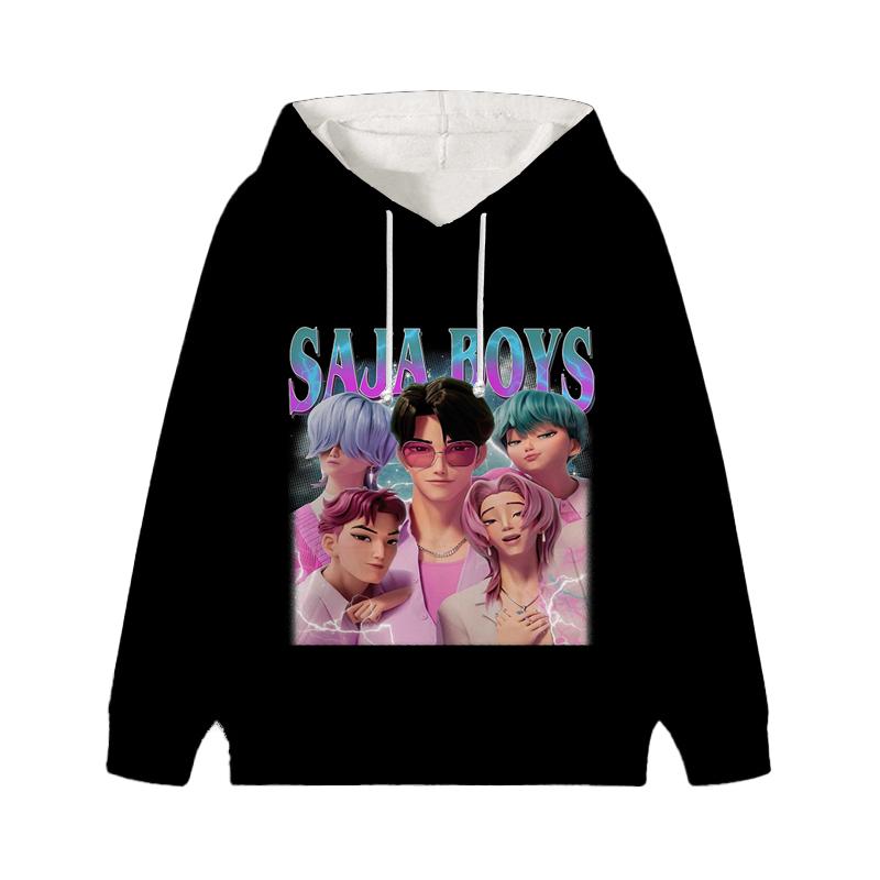 

Толстовка Demon Hunters Zoey Rumi Mira KPop Huntrix Girl Детская толстовка Детская Саджа Мальчики Пуловер Харадзюку Осень Зима Топы 110 серебряный