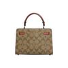 COACH Lane Canvas With Leather Handbag, Shoulder Bag, Crossbody Bag Women's Khaki & White C8318-IMLOT