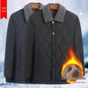 Men's Fleece-Lined Lambswool Coat - Warm, Loose-Fit Winter Jacket for Middle-Aged & Elderly