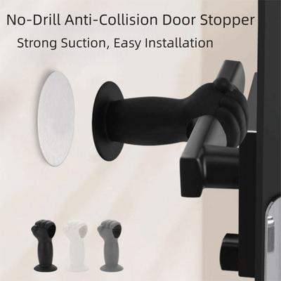 Silicone Silicone Door Stop Suction Cup Silence Protection Door Handle Cover Anti-Damage Protective Pad Silent Protection Pad