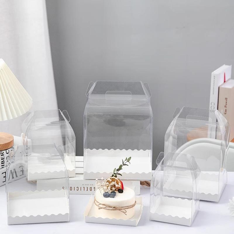 Disposable Transparent Cake Case One Piece Portable Pastry Gift Boxs Explosive Cake Portable Packaging Chest with Multiple Sizes To Choose From