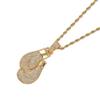 Pendente a Guanto da Pugilato Pieno di Zirconi Cubici Iced Out Design Hop Scatola Gioielli Collana Bling Catene alla Moda per Rapper e Pugili