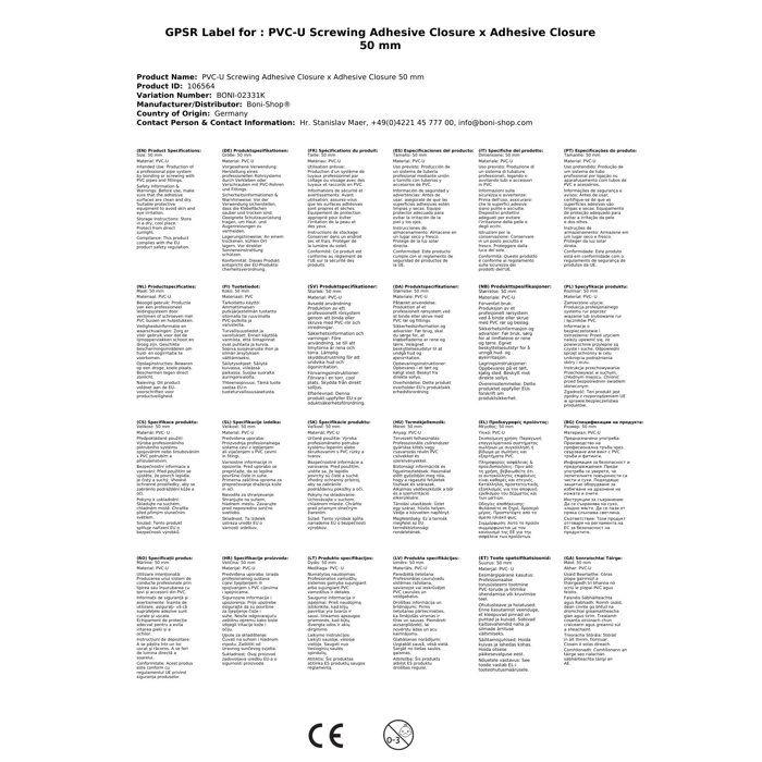 Raccord PVC 50mm à coller, PVC-U