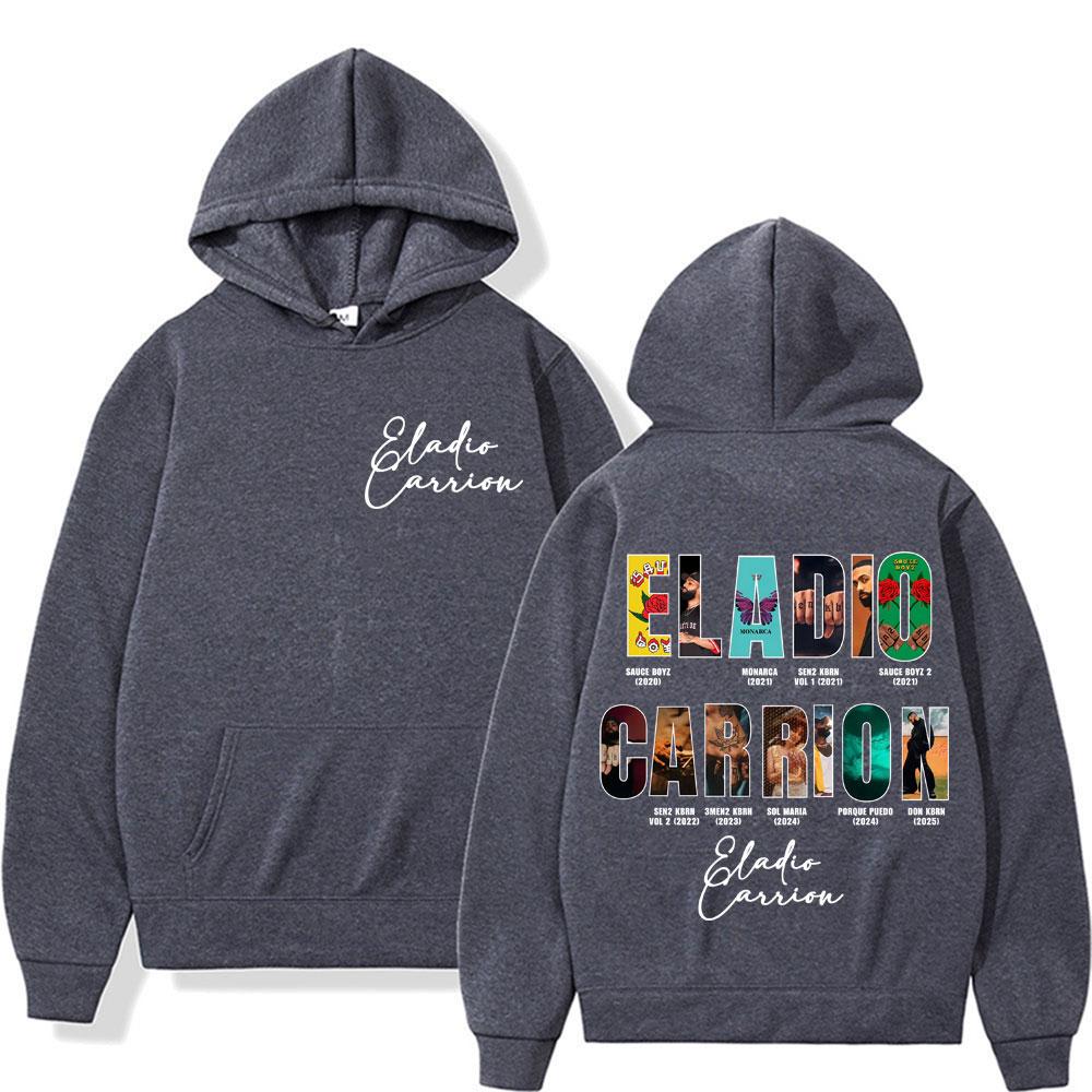 Rapper Eladio Carrion Album 2025 Cover Graphic Hoodies Men Women Vintage Hip Hop High Quality Hoodie Oversized Gothic Sweatshirt