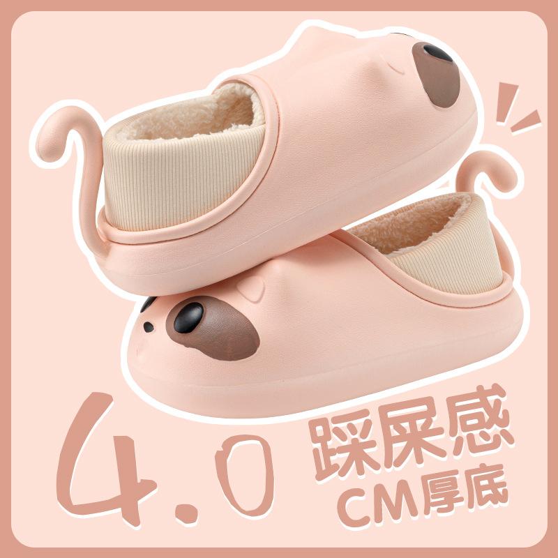 

Новые водонепроницаемые хлопковые тапочки женские зимние на толстой подошве бархатные теплые домашние нескользящие для улицы хлопковые тапочки мужские зимние 40-41 [Suitable for 39-40 feet]