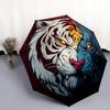 Ferocious Tiger  Pattern, Automatic Folding Umbrella, Portable and Foldable Design, 8 Ribs, a Christmas or Birthday Gift.