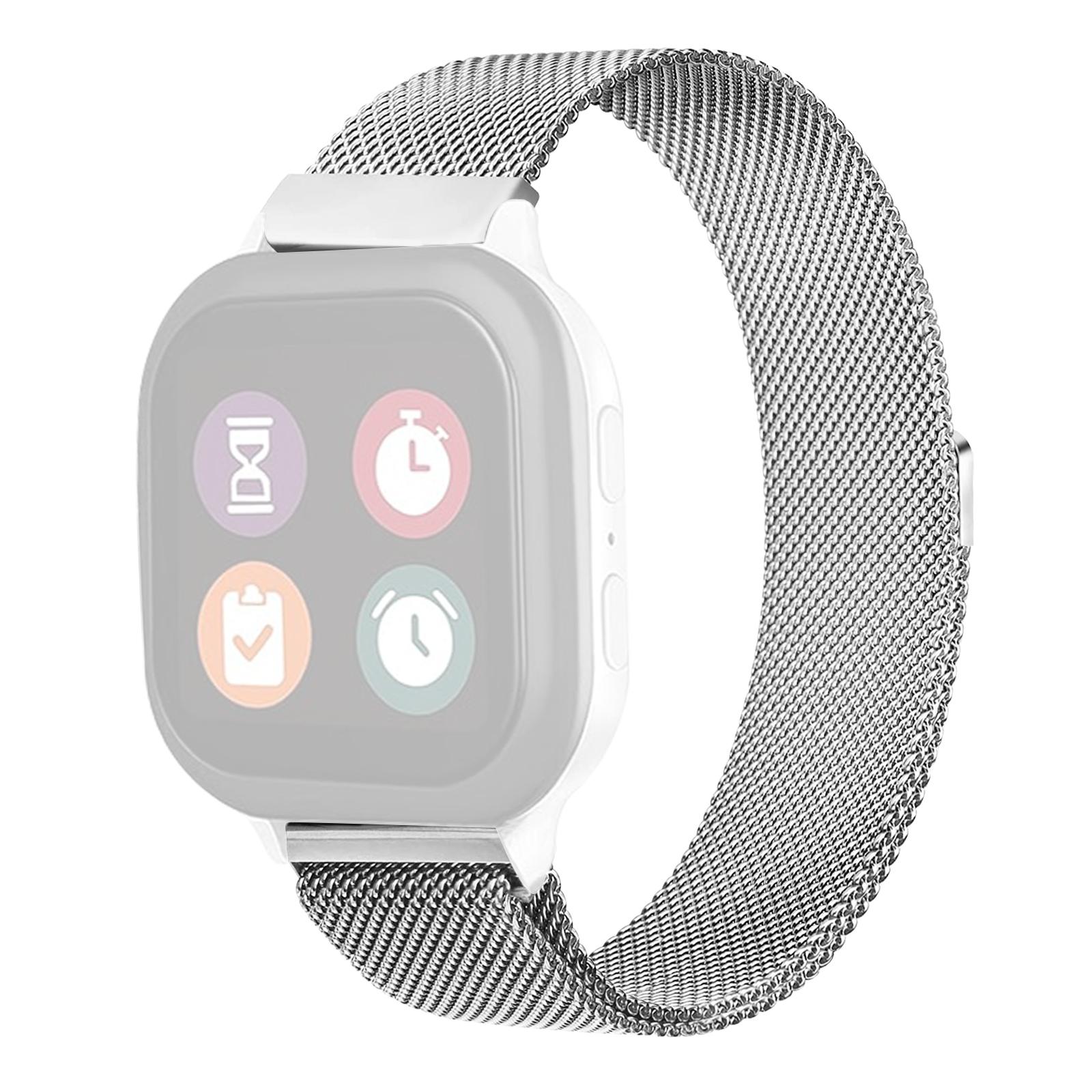

Магнітний срібний ремінець для Verizon Gizmo Watch 1 Міланський ремінець для смарт-годинника Браслет з нержавіючої сталі As shown A