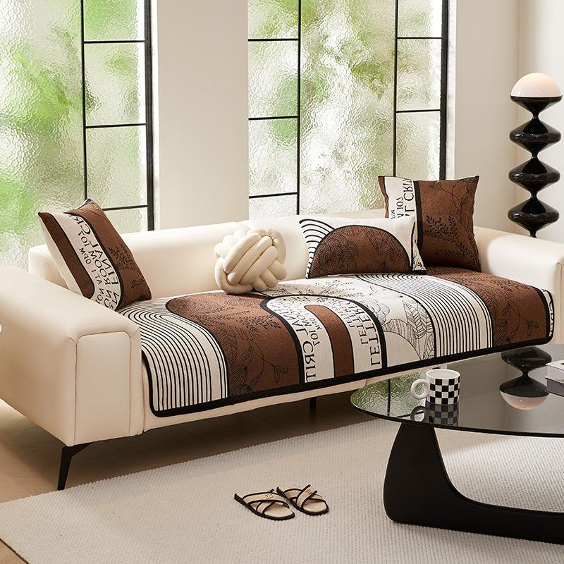 New Chenier Sofa Cover All Seasons Universal Straight Row Cover Light Luxury Premium Special-Shaped Sofa Cushion