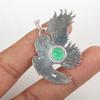 Chrome Diopside Gemstone 925 Sterling Silver Halloween Jewelry Women's Pendant 1.3" CP-16-1