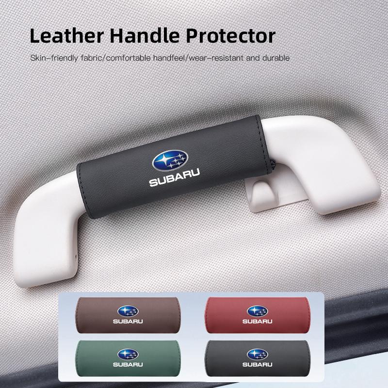 Car Logo Interior Roof Gloves Leather Handle Protector For Subaru XV Forester BRZ WRX Legacy STI Tribeca Crosstrek Mpreza Levorg mbi0