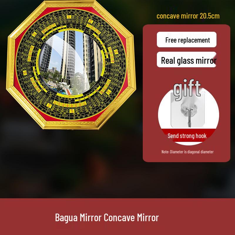 Pure Copper Bagua Convex Mirror for Home & Shop Décor