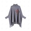 Autumn and Winter Maple Leaf Hot Diamond Loose Large Size Turtleneck Sweater Loose Pullover Batman Solid Color Knitted Jacket Women