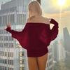 Women Solid Color Off Shoulder Batwing Sleeve Loose High Waist Bodycon Mini Dress