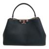 Eleanor Logo Silver Hardware Grained Leather Handbag Large Women's Black 174980-001