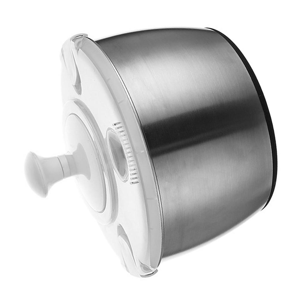 Manuelle Salatschleuder, Edelstahl, manuelle Rotation, Gemüsewaschmaschine, Trockner für Zuhause