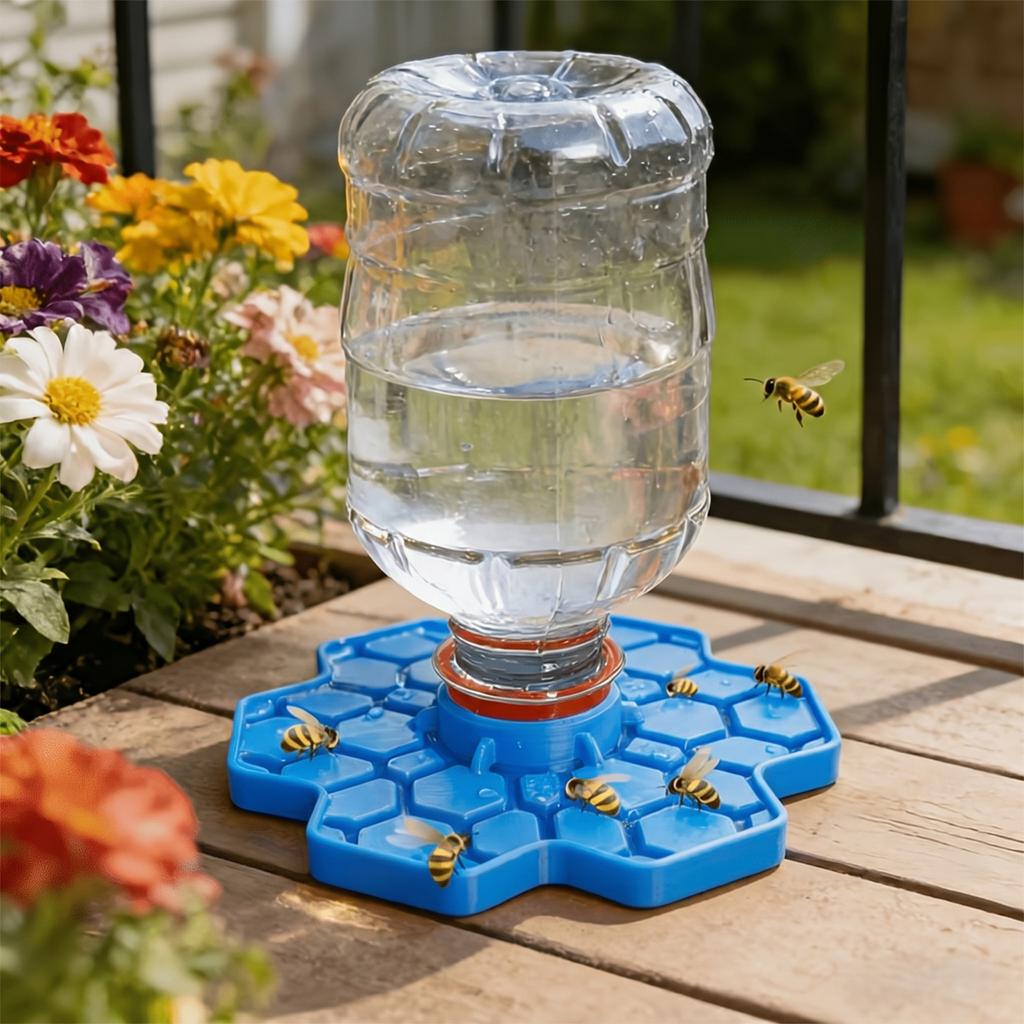 PLA Bee Feeder and Waterer 3D Printing Small-Hole Honeycomb Tray Bee Feeder for Outdoors Lawns Courtyards Camping Parties