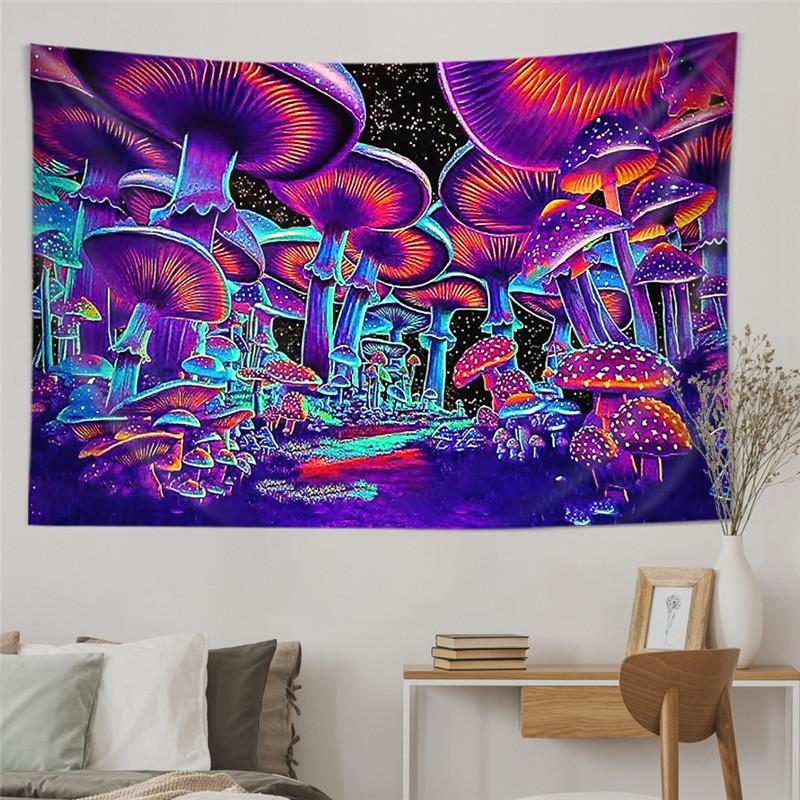 Dreamy Mushroom Tapestry Psychedelic Tapestry Bohemian Hippie Wall Tapestries For Kids Girl Bedroom Living Room Office Decor