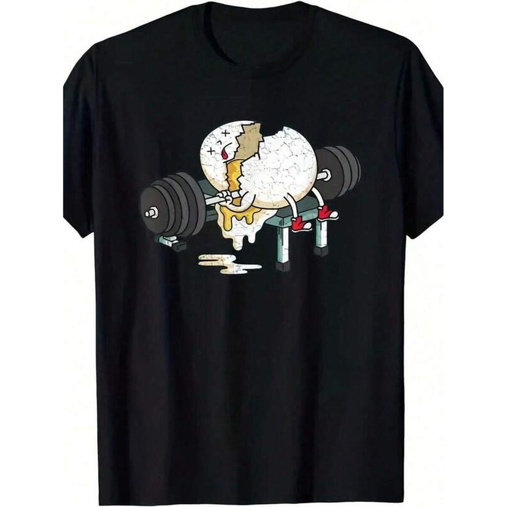 Weightlifting Egg Bodybuilding Funny Muscle Shirt Funny Gym Gift Idea For Weightlifting Running Casual Attire Comfortable Casual Athletic Top