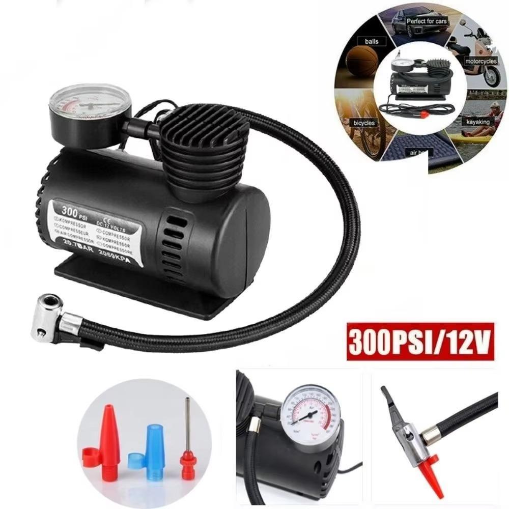 Universal Mini Car Air Compressor 300psi Car Tyre Inflator Bicycle Tires