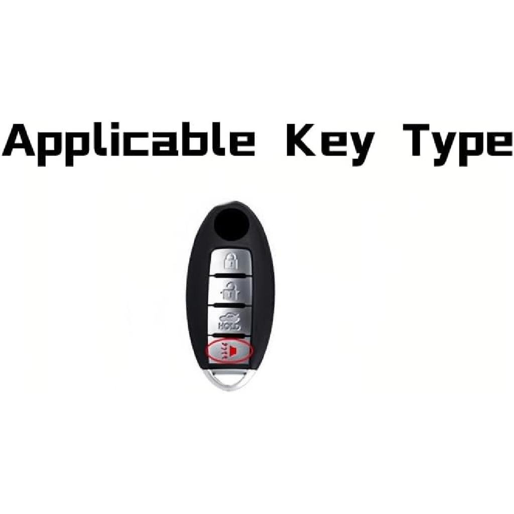 Heavy Zinc Alloy Key Fob Cover, Keychain, Key Case, Accessories Compatible With Nissan (Model-A 4 Buttons)