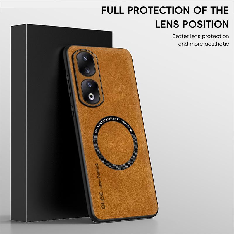 Magnetic Wireless Charge Leather Phone Case for Honor 90 80 70 60 Pro SE / 80 GT 90 Lite X50i Shockproof Soft Bumper Cover