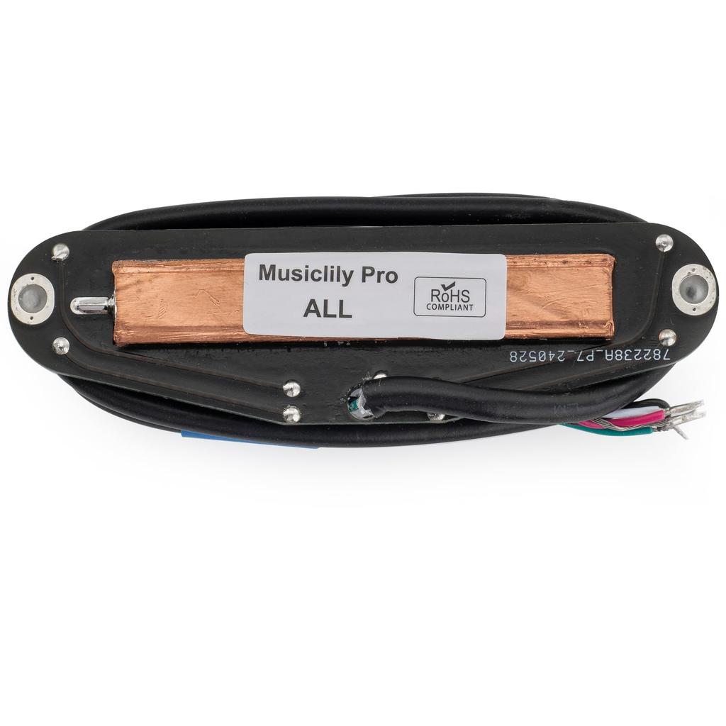 Musiclily Pro Ceramic Humbucker for Strat Electric White Black Rails ST-DPMC Single-Size Pickup, 9.2K, Guitars, Body,
