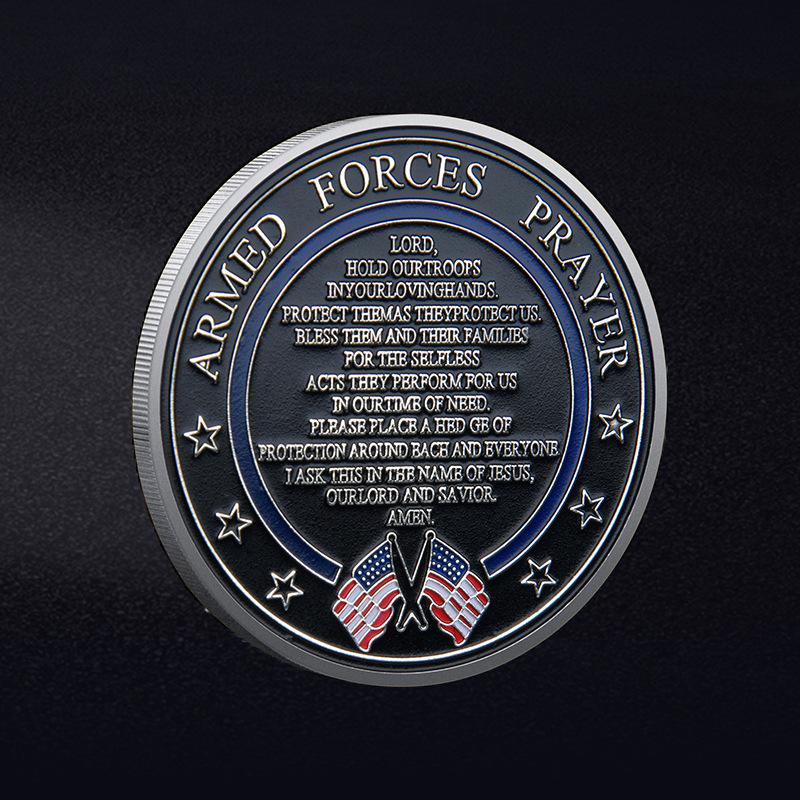 Výzvová mince Vesmírných sil Spojených států a Hrdinové Valoru Modlitba za odvahu Mince Suvenýry Mince Pozlacené Dekorace