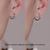 Silver Round Hollow Women Korean Style Earrings Men Hoop Earrings Chain Ear Studs Female Earrings