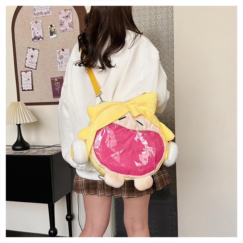 Cute Japanese Anime Cartoon Plush Transparent Display Ita Backpack For Young Women School Daily Outdoor Use Anime Fans