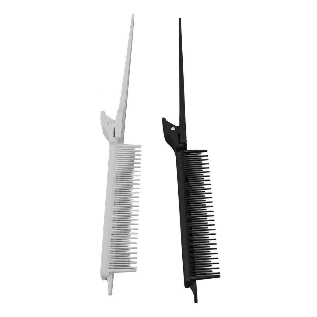 2pcs Highlight Clip Comb Multipurpose Hair Dyeing Section Rat Tail Comb Brush Styling Tools for Hair