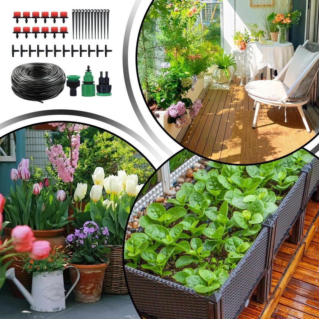 Drip Irrigation Kit Quick Connect Emitters Water Irrigation System For Garden For Home Blacony Patio Yard Lawn Greenhouse Potted
