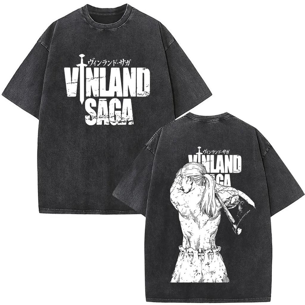 Summer Fashion Mens Women Casual Oversized Tshirts Anime Vinland Saga Tshirt Manga Thorfinn Karlsefni Vintage Washed T Shirt