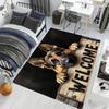 Welcome Art Cute Fun Cartoon Dog Home Bedside Rug Kitchen Bath Floor Mat Hallway Balcony Carpet Entrance Doormat Hogar Decor