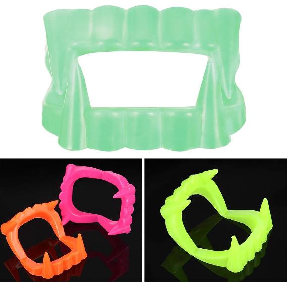 Boao 30 Pcs Halloween Vampire Teeth Bulk Plastic Vampire Fangs Bright Color Fake Teeth Cosplay Costume Accessories for Boys and Girls Halloween Party