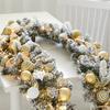 180cm Artificial Christmas Wreath Realistic Snow Pine Garland Decorations Plush Faux Foliage for Fireplace & Wall Hanging Decor